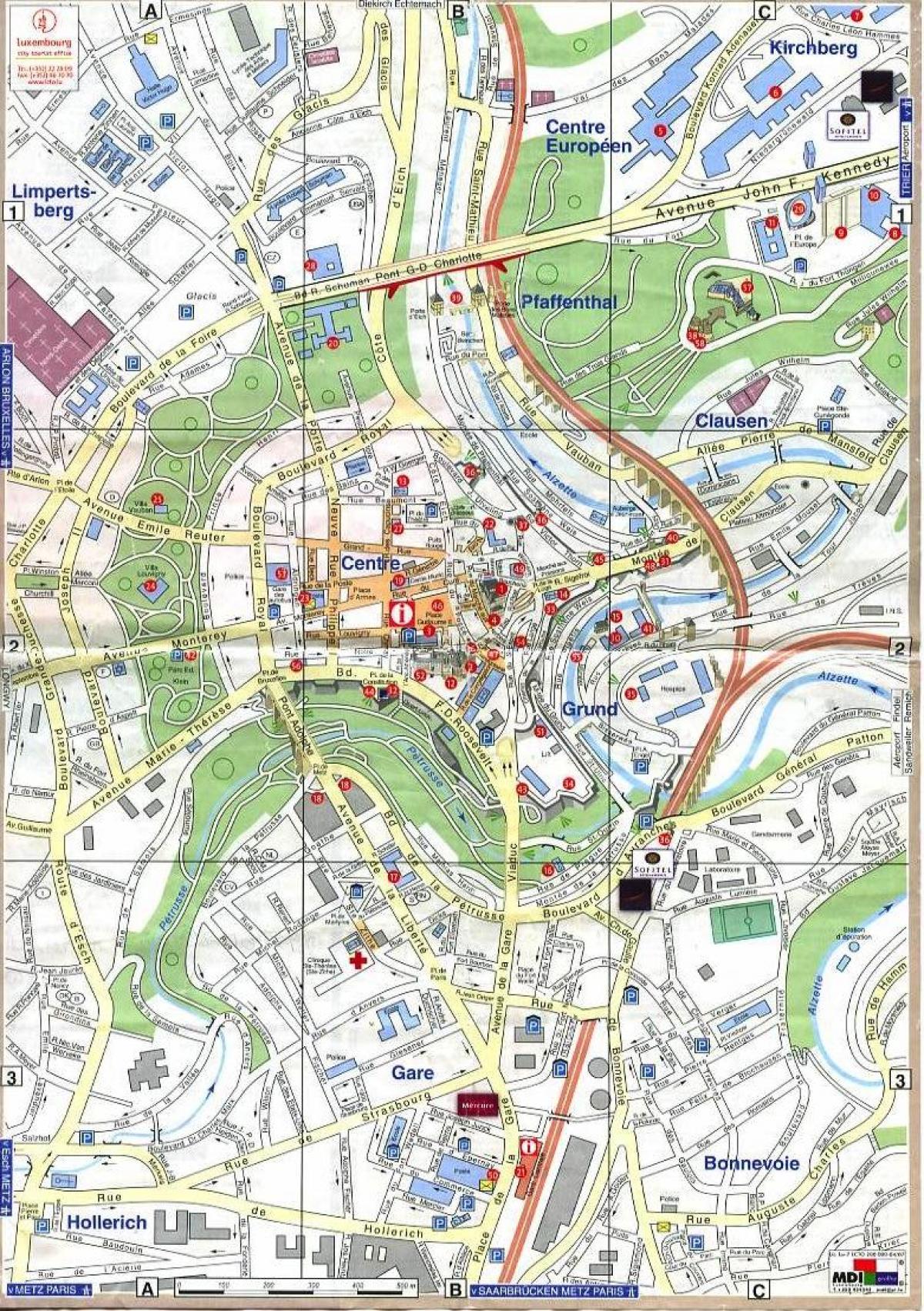 Karte von Luxemburg-Altstadt
