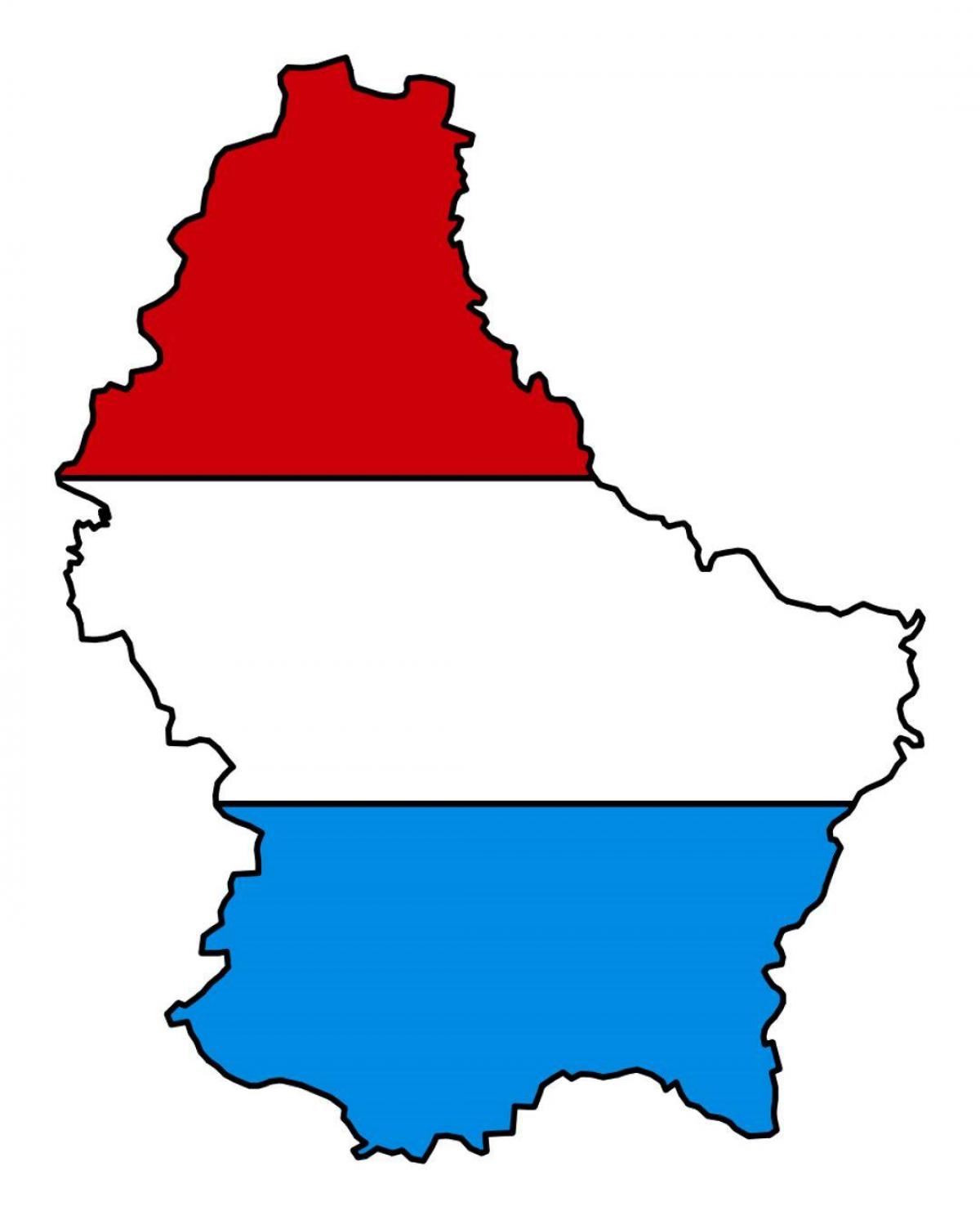 Karte von Luxemburg-Flagge 