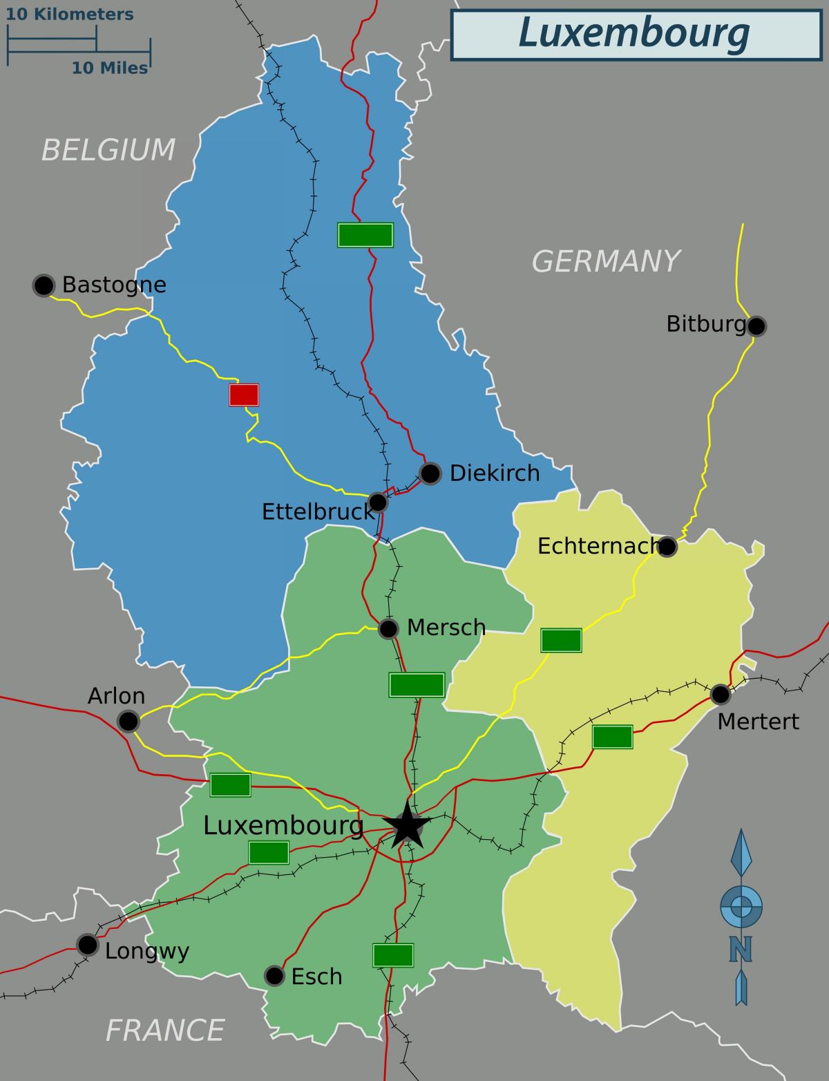 Karte von Luxemburg politische