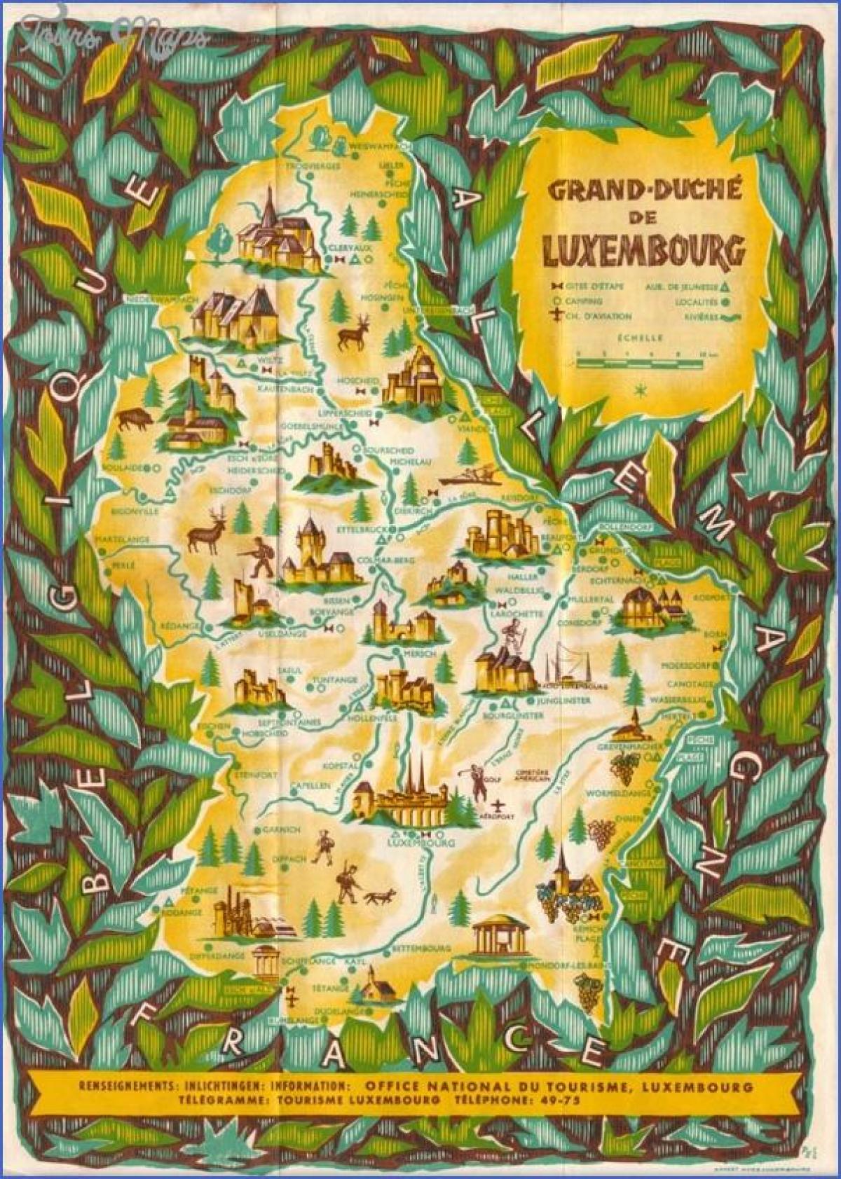 Karte von Luxemburg Sehenswürdigkeiten