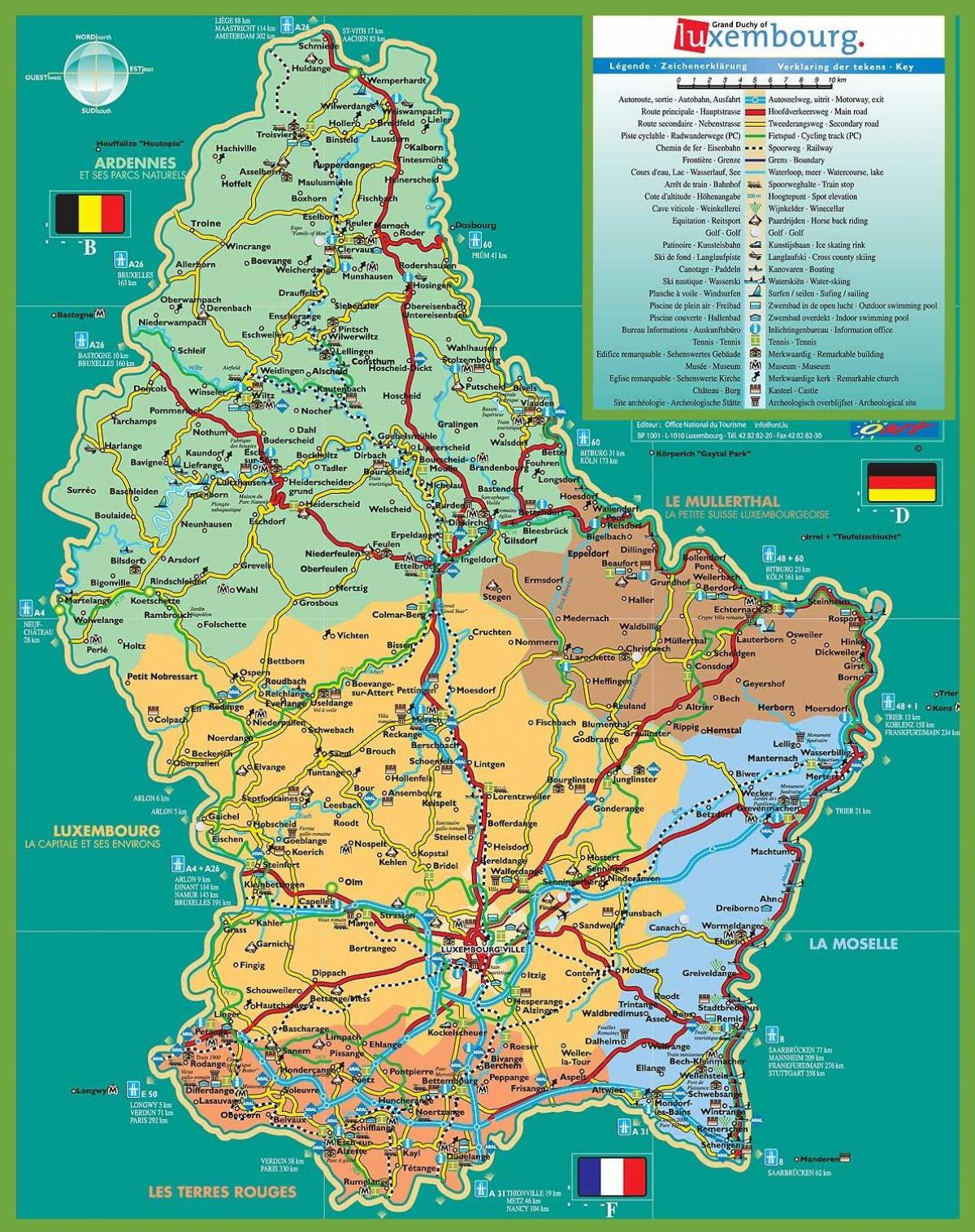 Luxembourg city tourist map