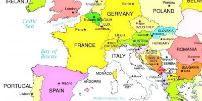 Europa-Karte zeigt Luxemburg