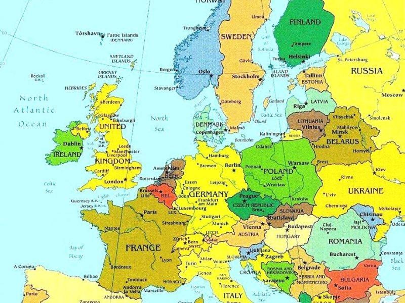 Karte von Luxemburg und den umliegenden Ländern